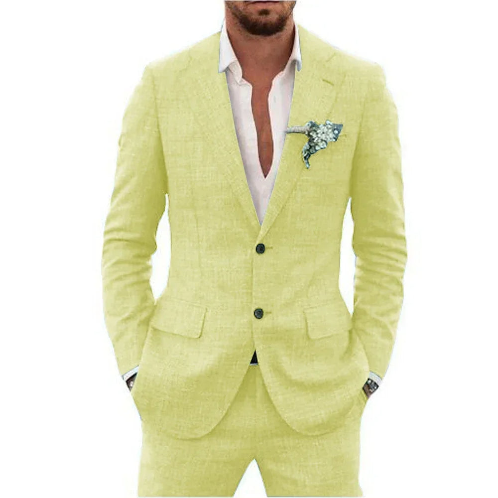 Heren Zomerpak – Slim Fit Tweedelig Kostuum