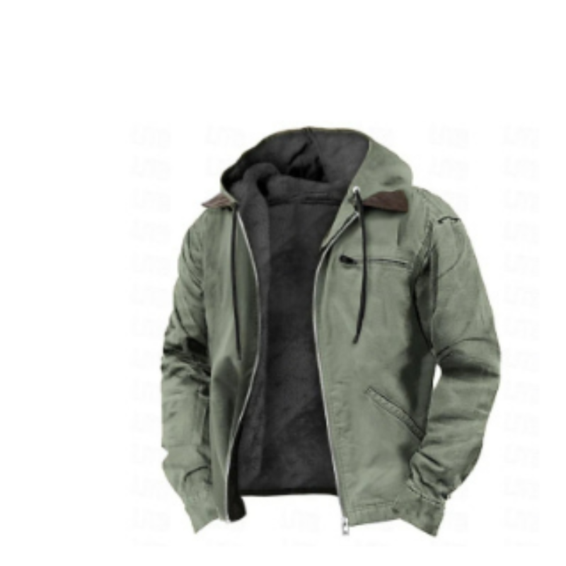 Klassieke jas met capuchon voor heren – Warm
