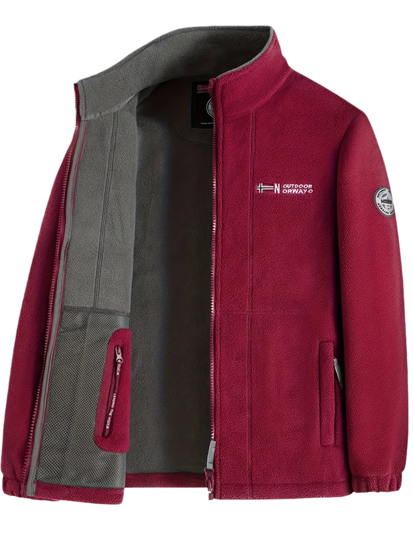 Outdoor Fleece Jack voor Heren – Met Hoge Kraag