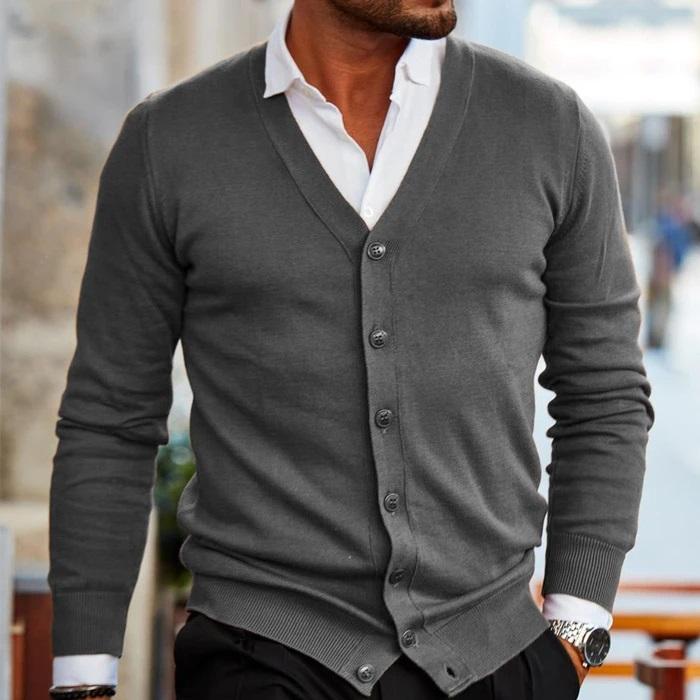 Heren Cardigan Vest – Gebreid met Lange Mouwen