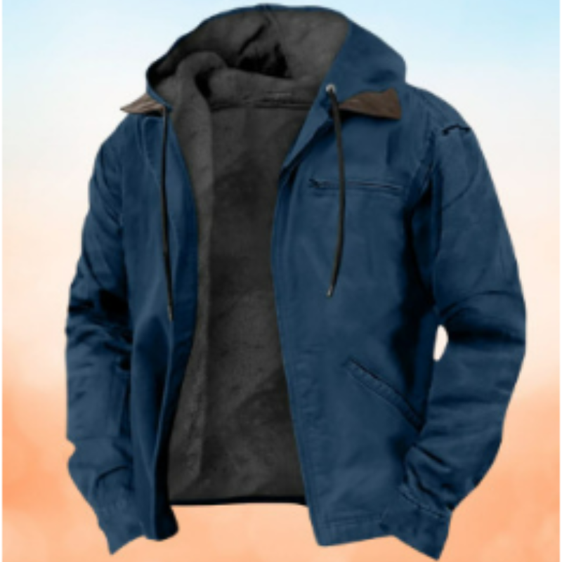 Klassieke jas met capuchon voor heren – Warm