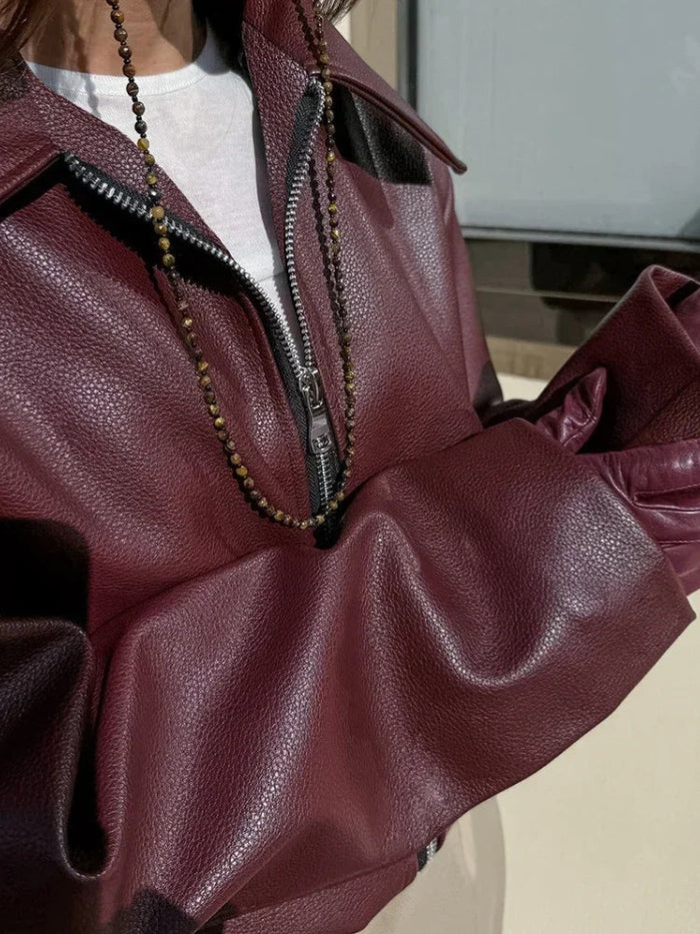 Rode Vintage Damesjas – Met Rits sluiting