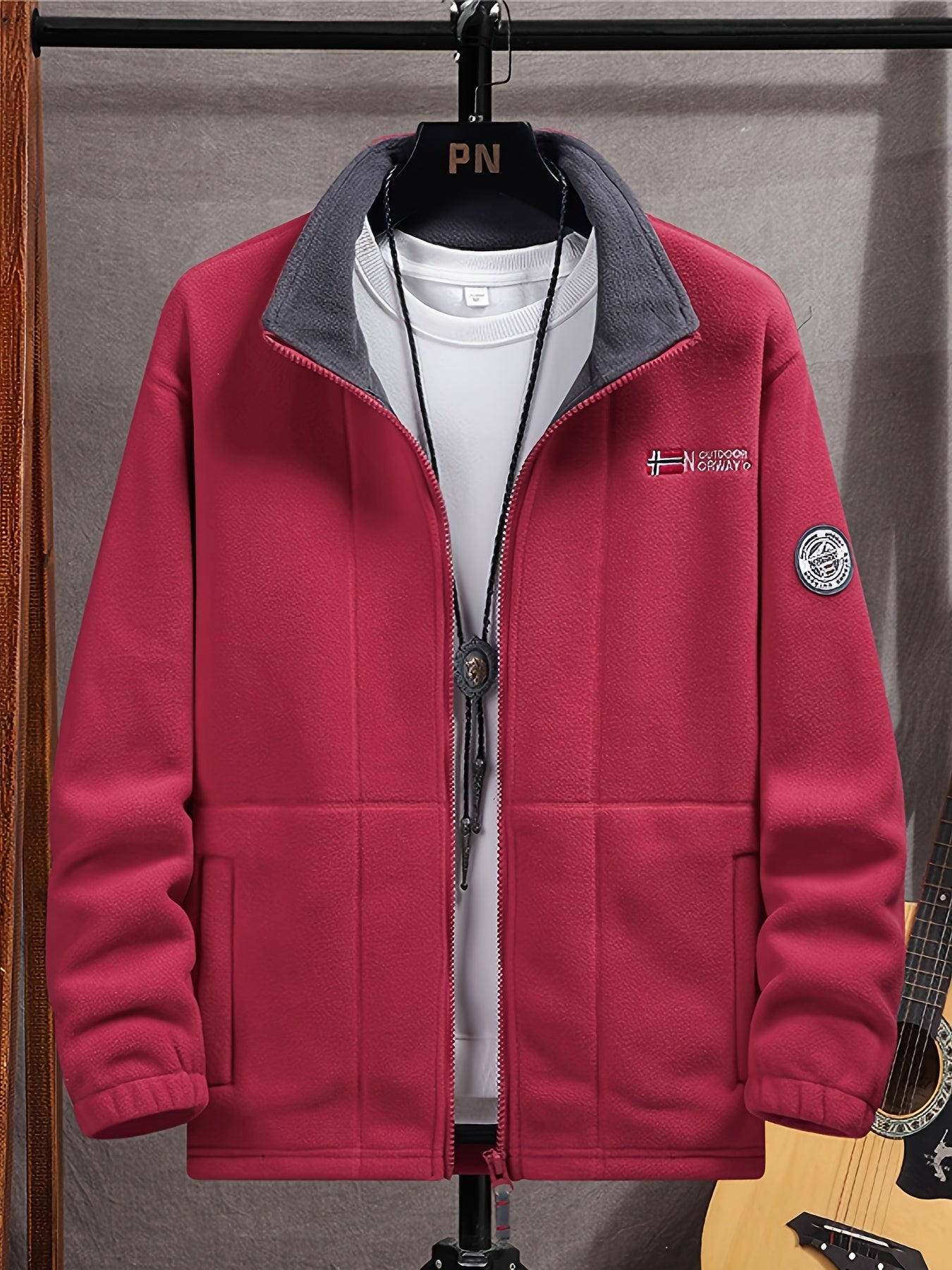 Outdoor Fleece Jack voor Heren – Met Hoge Kraag