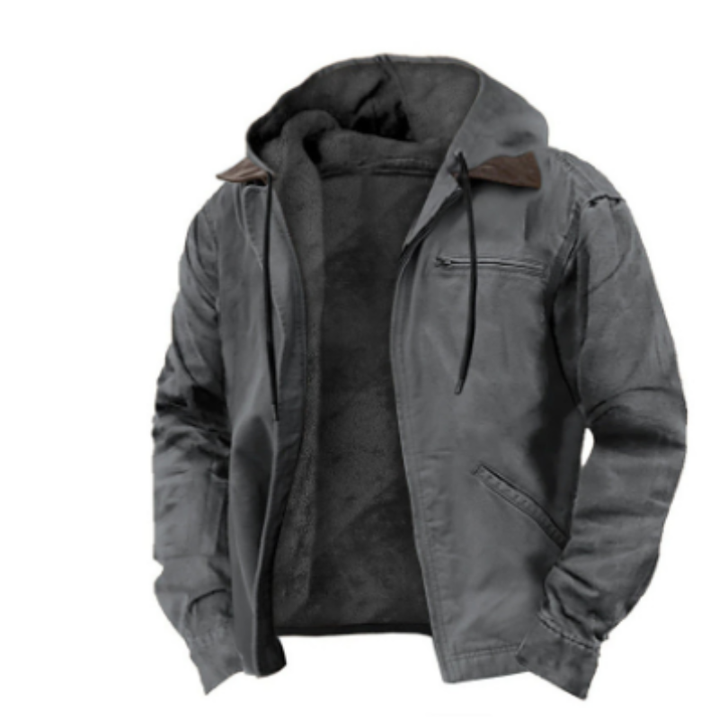 Klassieke jas met capuchon voor heren – Warm