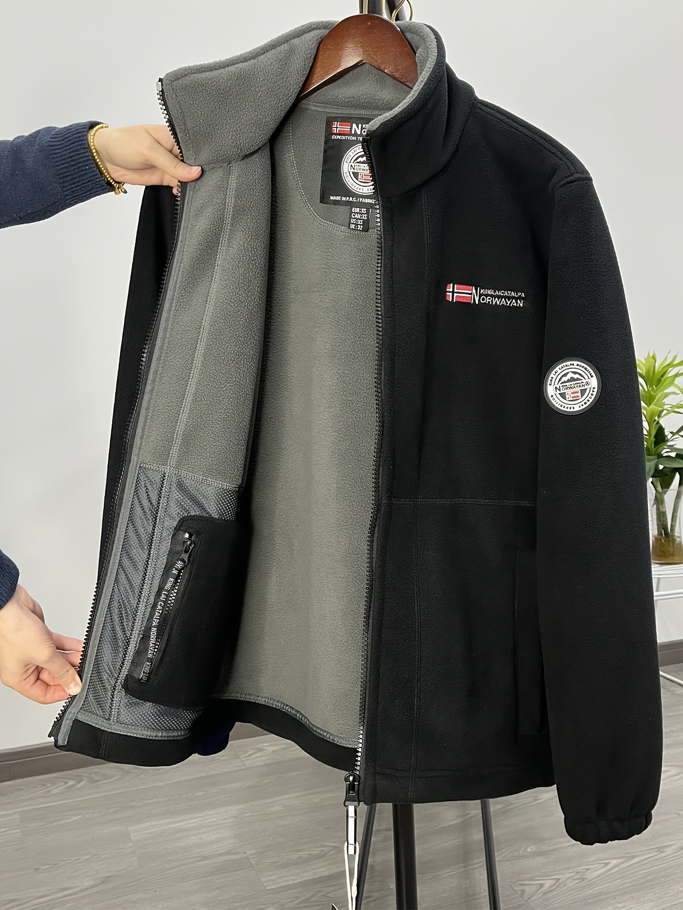 Outdoor Fleece Jack voor Heren – Met Hoge Kraag