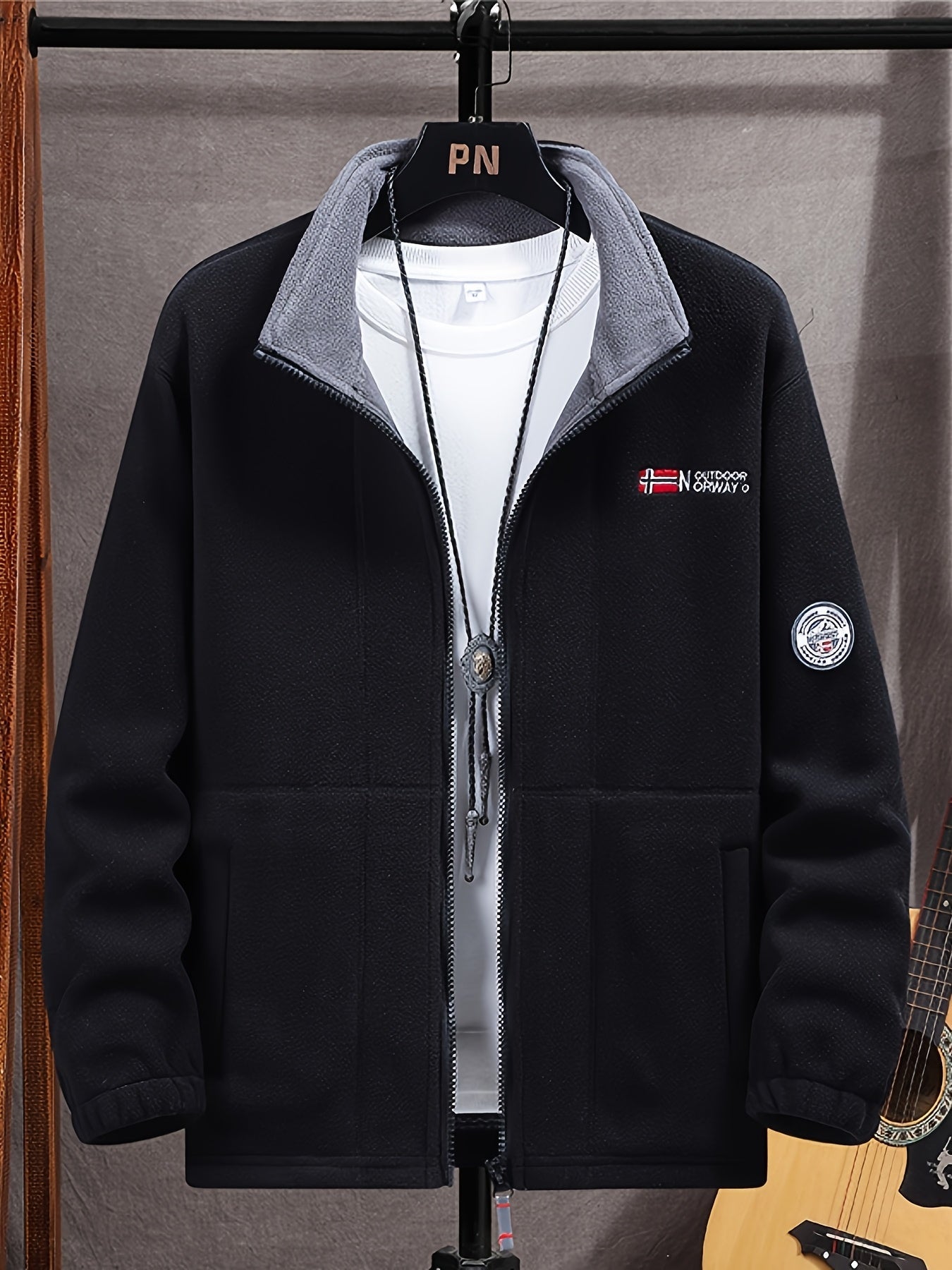 Outdoor Fleece Jack voor Heren – Met Hoge Kraag
