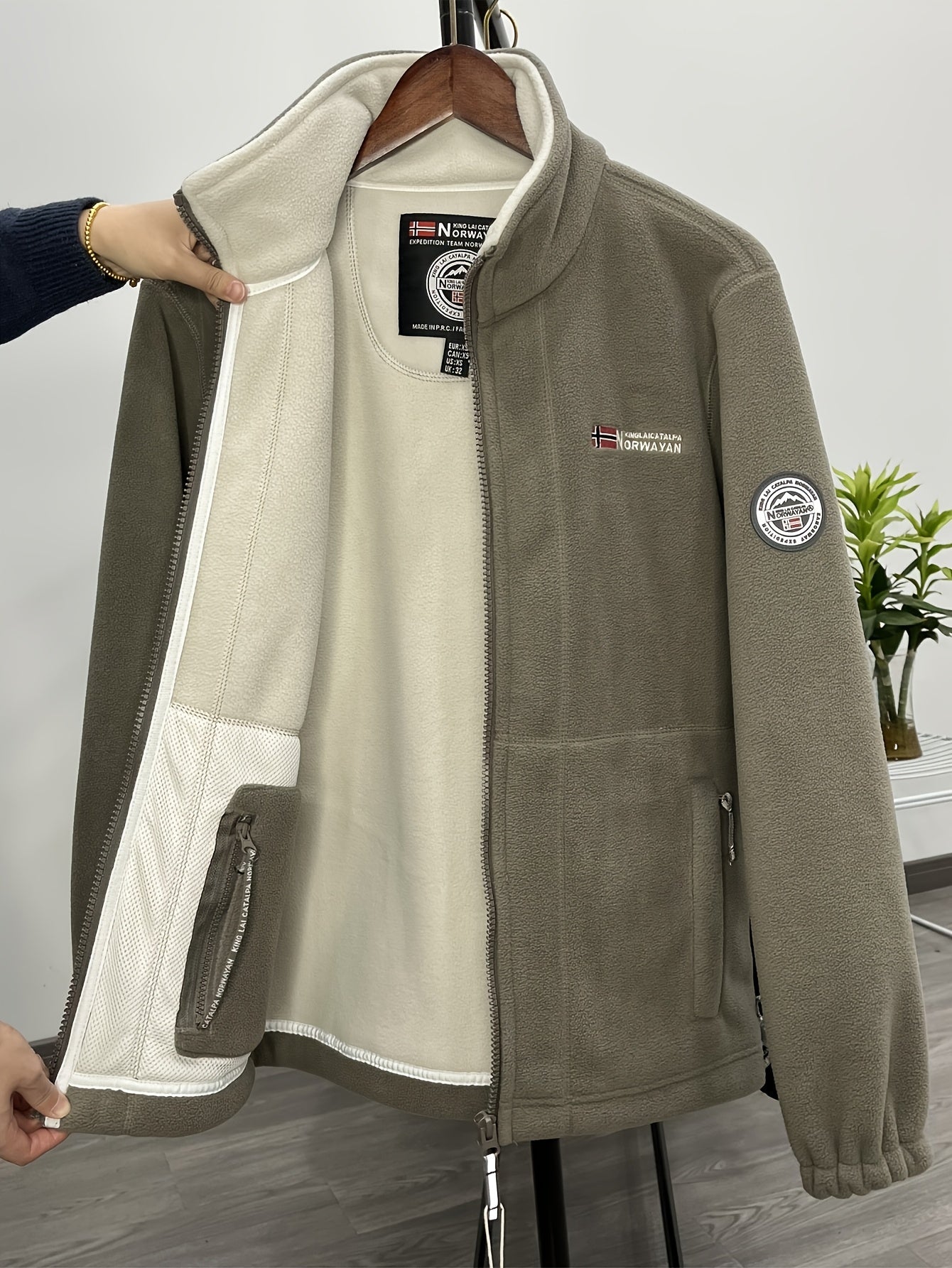 Outdoor Fleece Jack voor Heren – Met Hoge Kraag