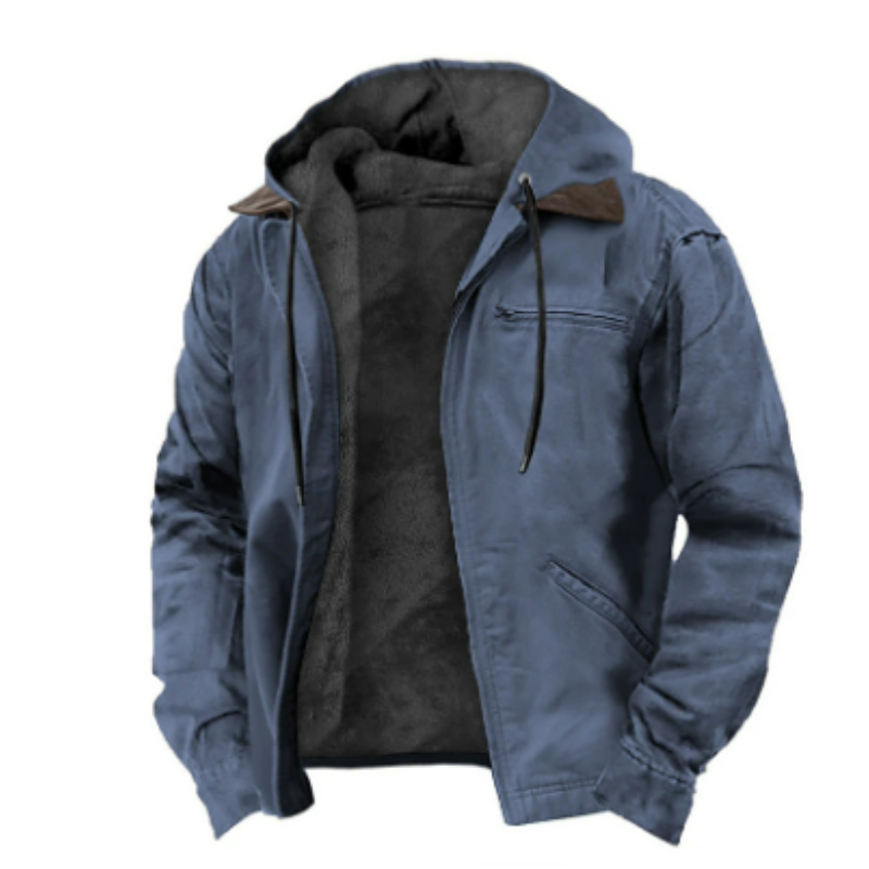 Klassieke jas met capuchon voor heren – Warm