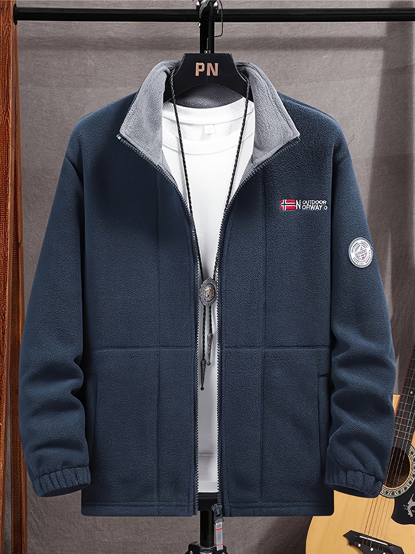 Outdoor Fleece Jack voor Heren – Met Hoge Kraag