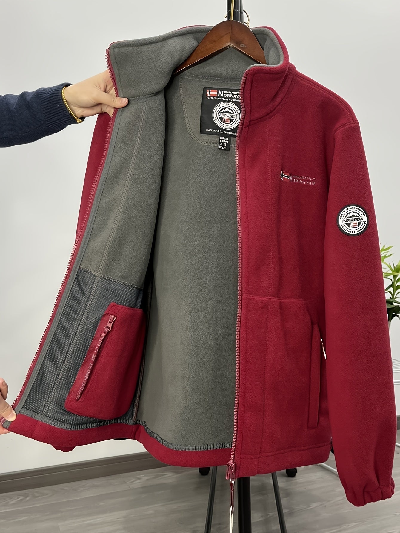 Outdoor Fleece Jack voor Heren – Met Hoge Kraag
