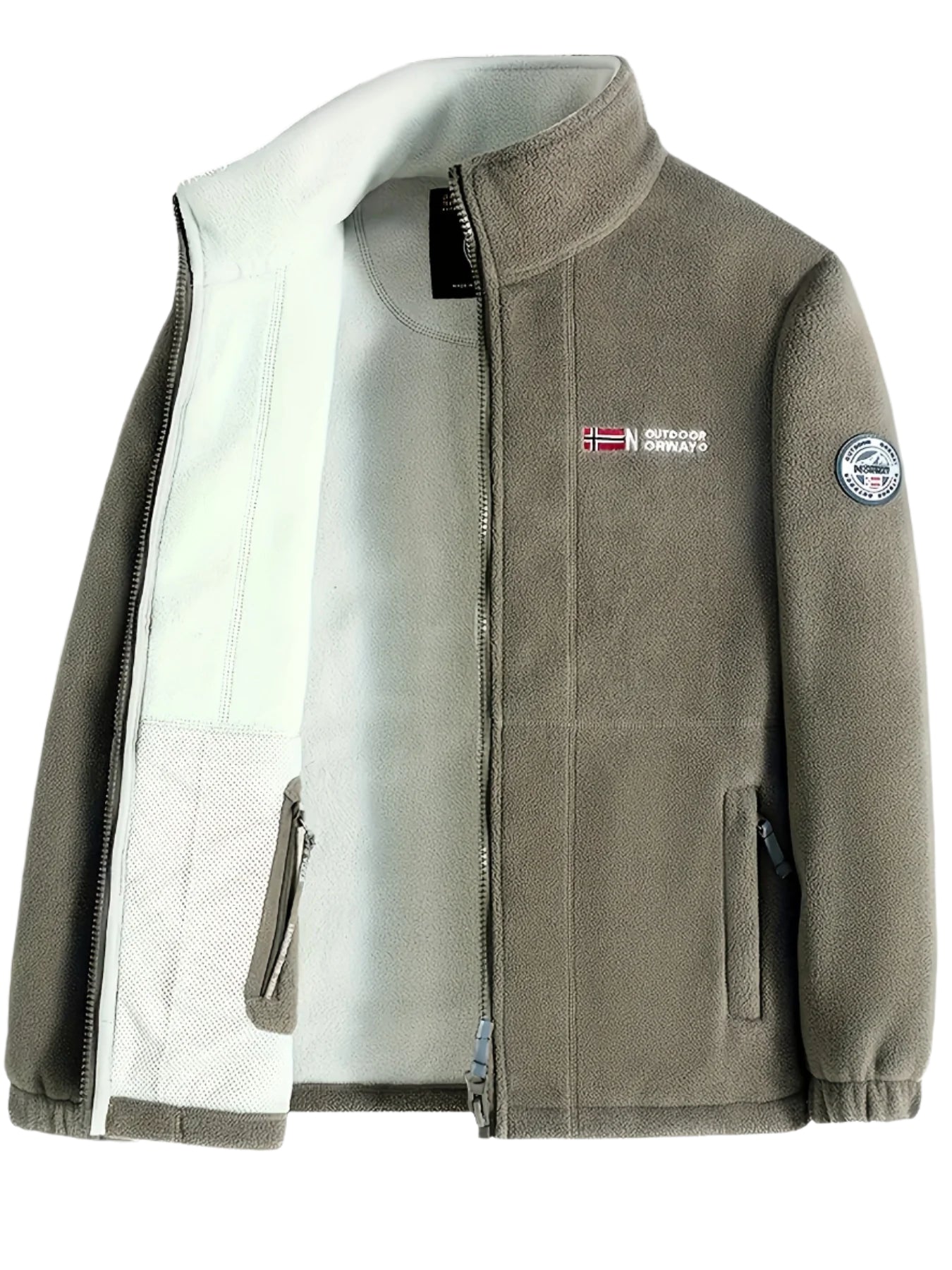 Outdoor Fleece Jack voor Heren – Met Hoge Kraag
