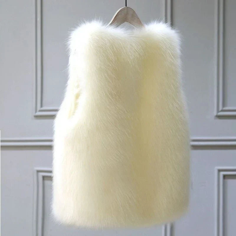 Dames Weste met Imitatiebont – Geschikt voor Herfst en Winter