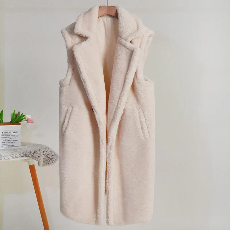 Teddy Mantel zonder Mouwen voor Dames – Warm