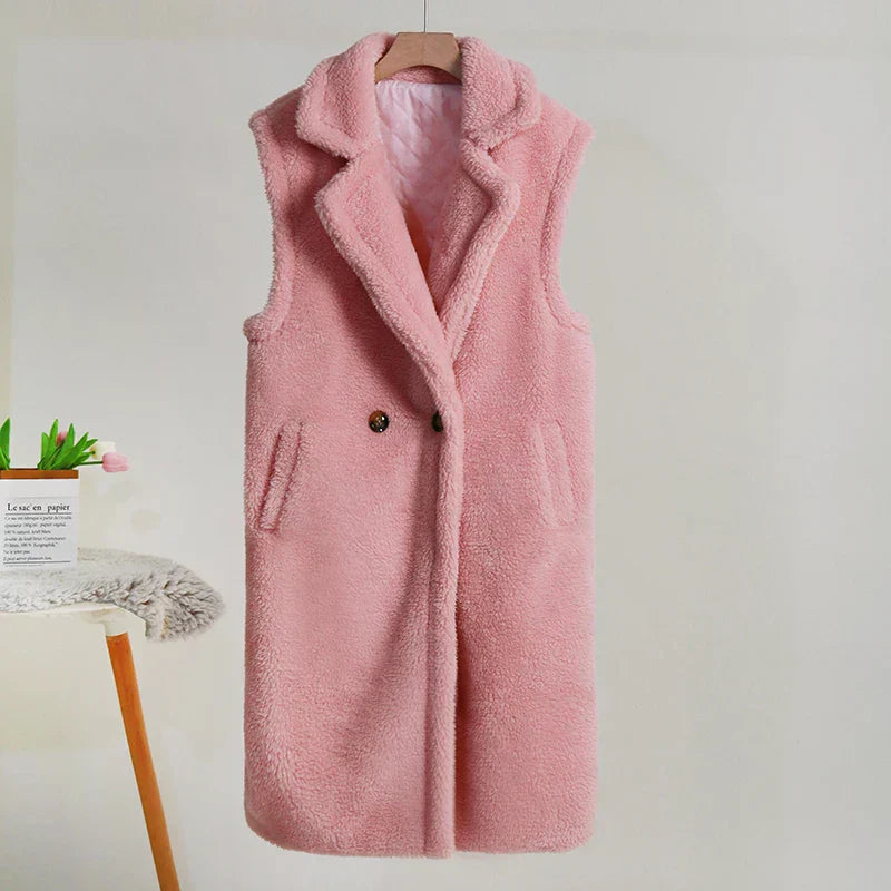 Teddy Mantel zonder Mouwen voor Dames – Warm