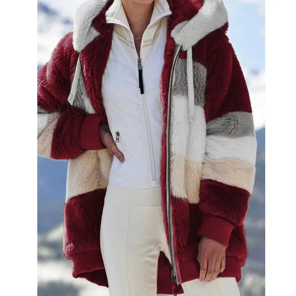Dames Fleece Jas – Met Capuchon