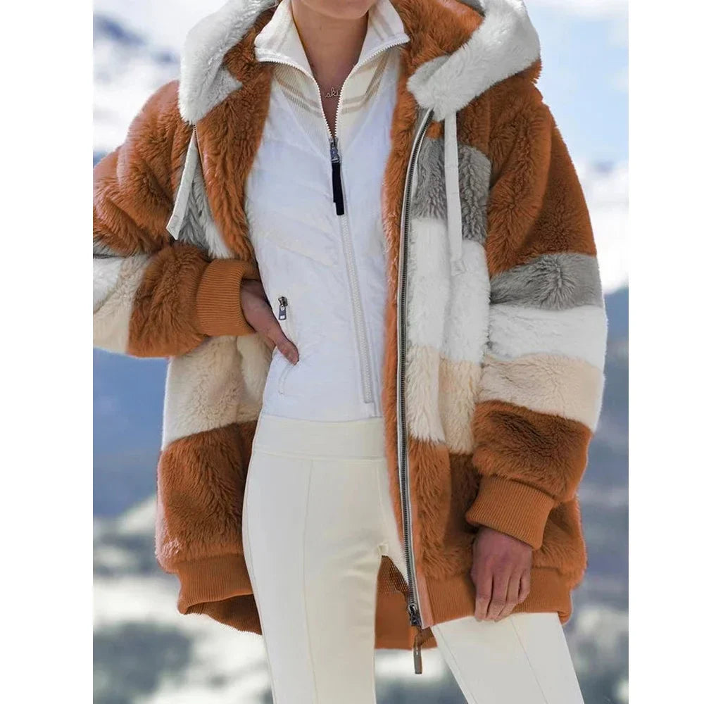 Dames Fleece Jas – Met Capuchon