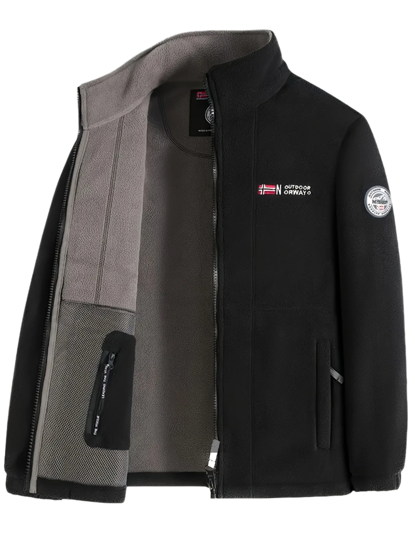 Outdoor Fleece Jack voor Heren – Met Hoge Kraag