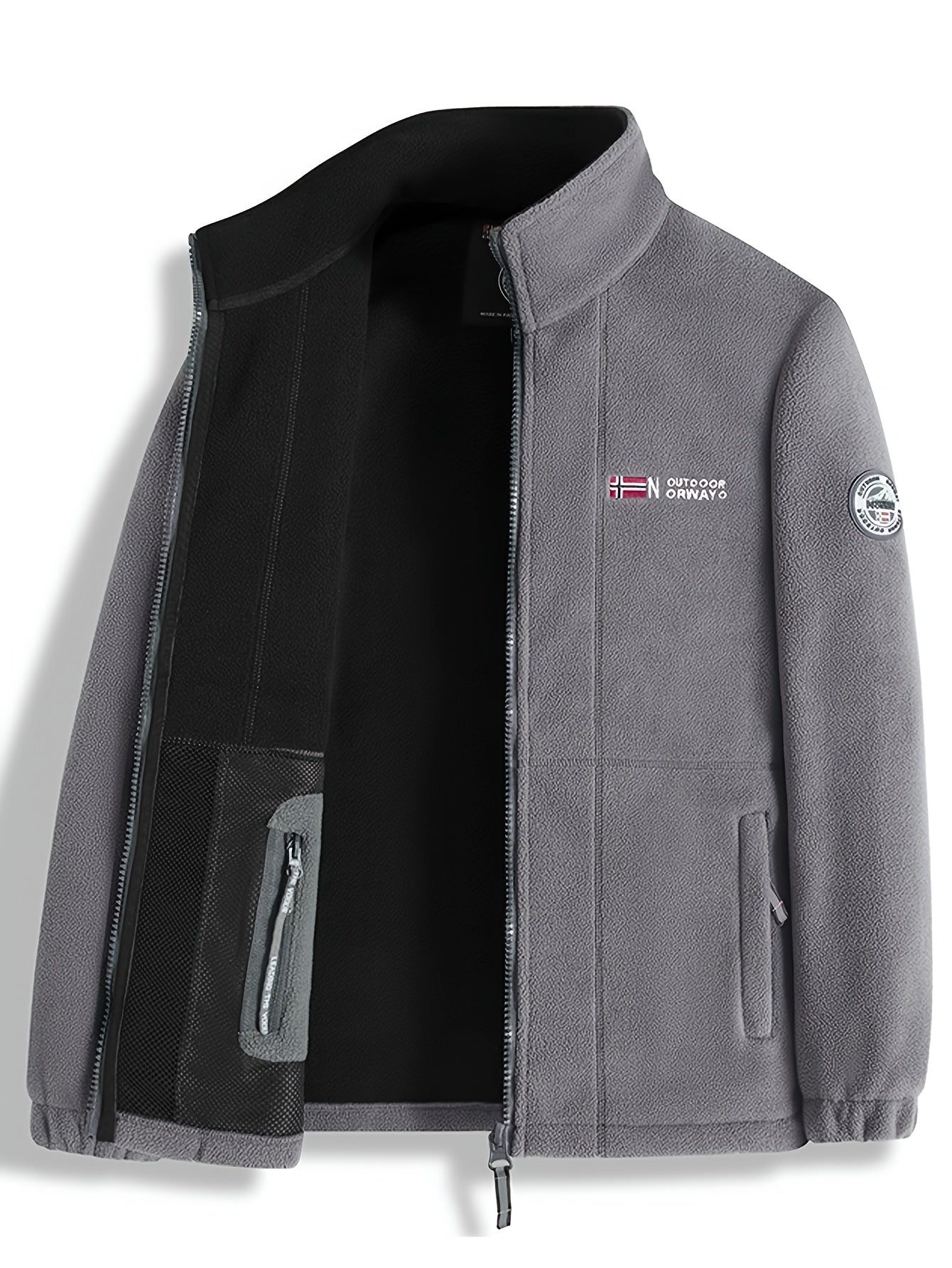 Outdoor Fleece Jack voor Heren – Met Hoge Kraag