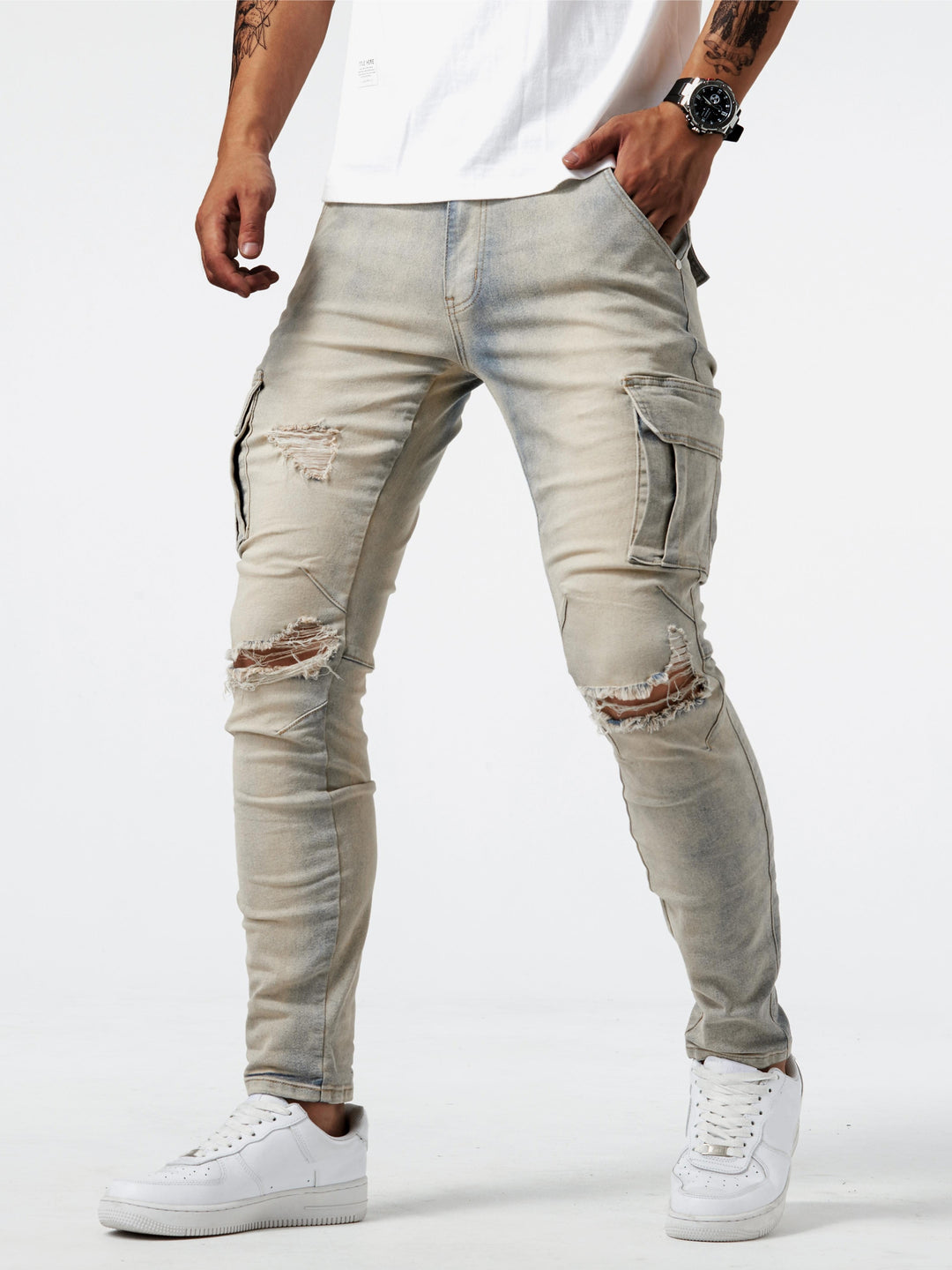 Heren Cargo Jeans – Met Meerdere Zakken en Stretch