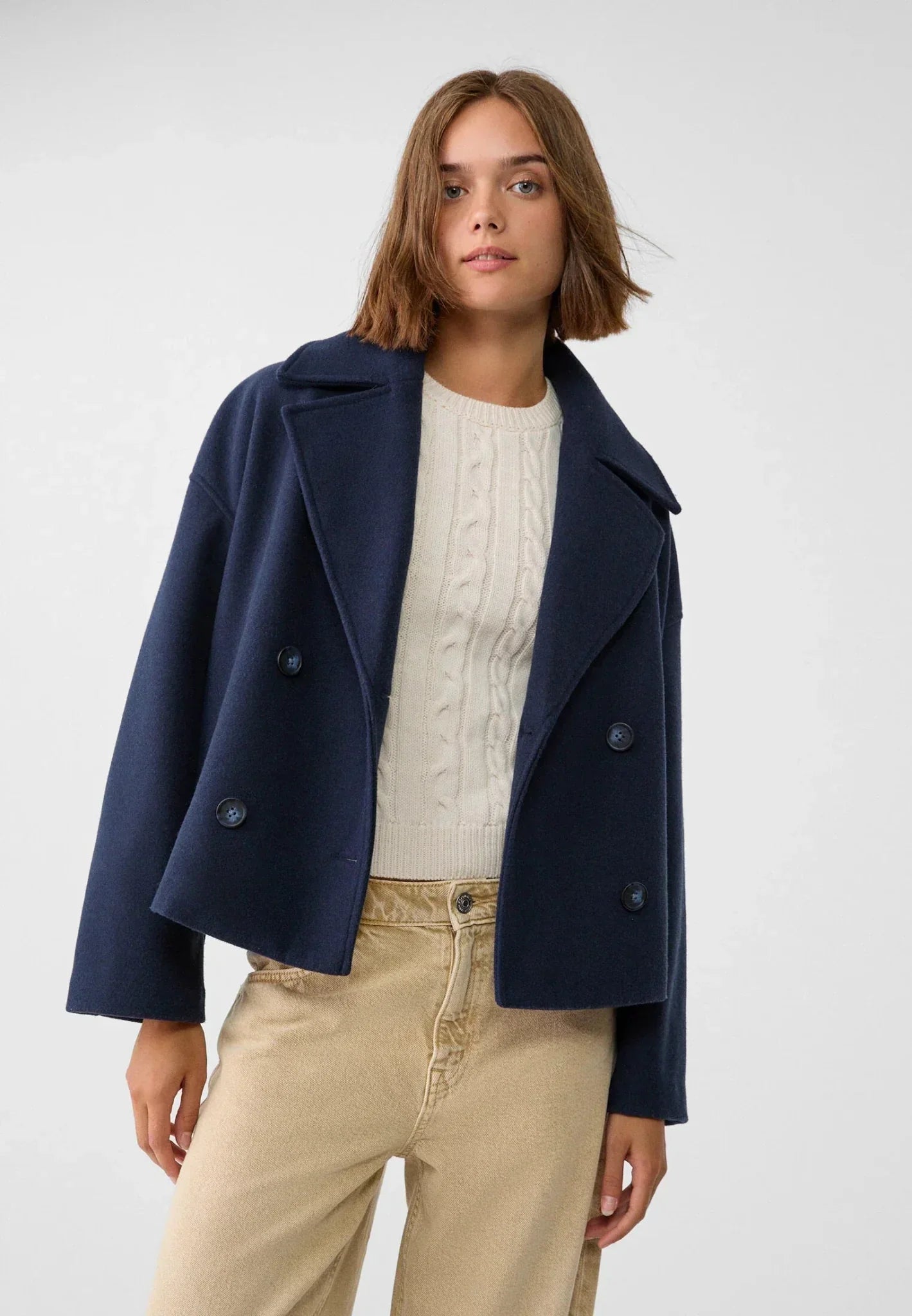 Dames Korte Jas – Dubbelrijig Model