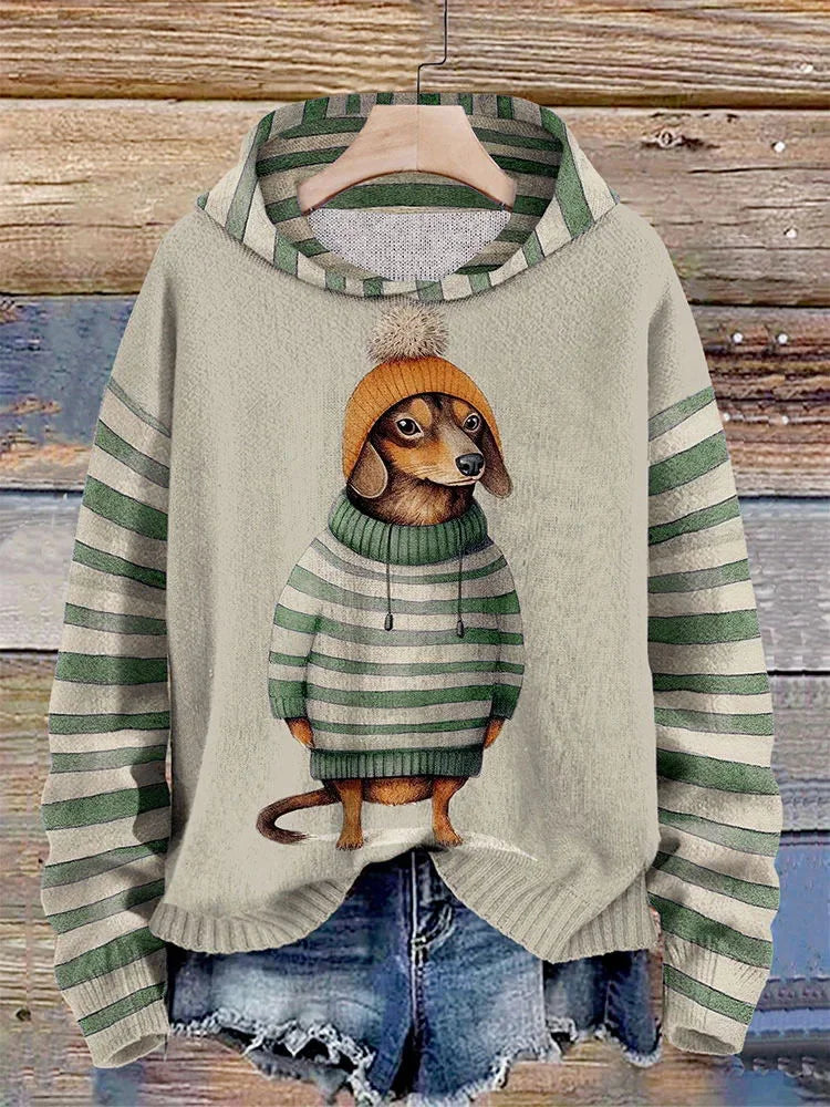 Hoodie voor Dames – Met Hond en Capuchon