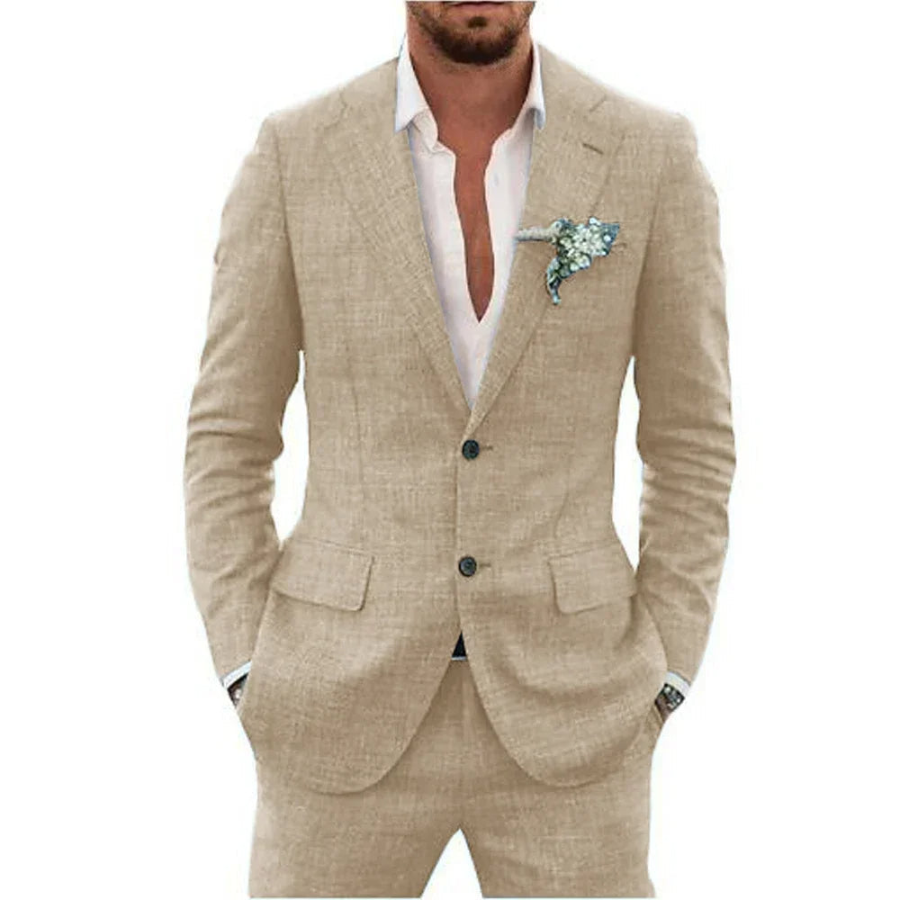 Heren Zomerpak – Slim Fit Tweedelig Kostuum