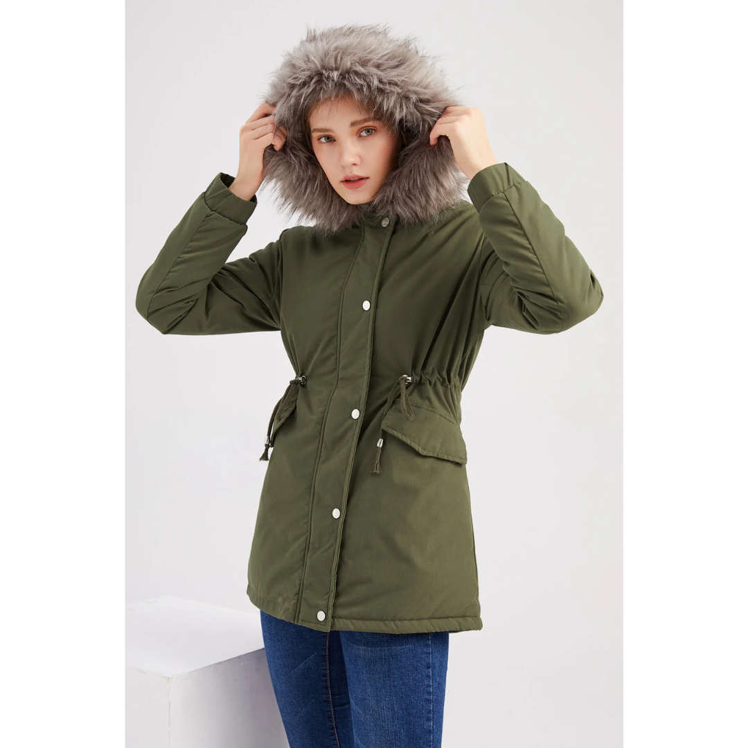 Dames Winter Parka Jas – Met Knoopsluiting