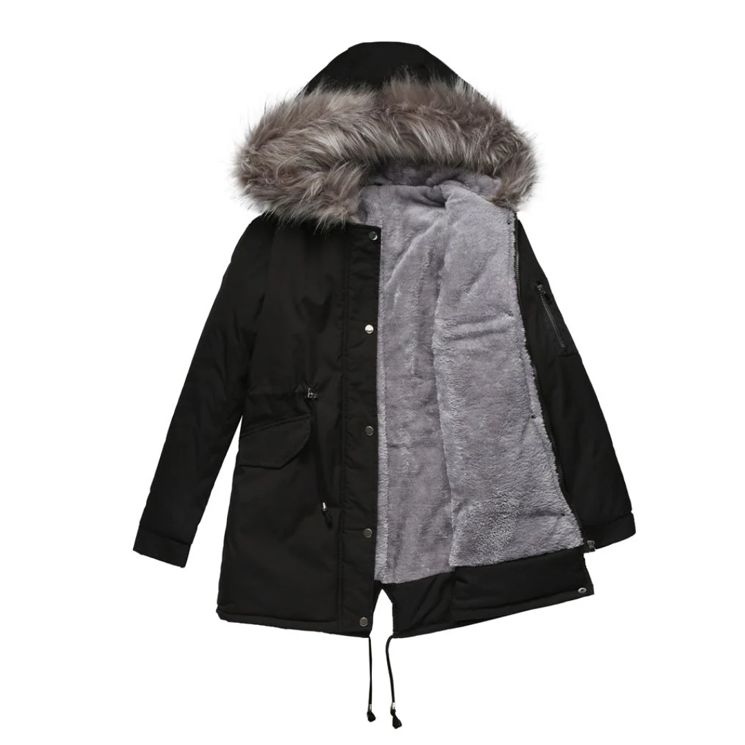 Dames Winter Parka Jas – Met Knoopsluiting