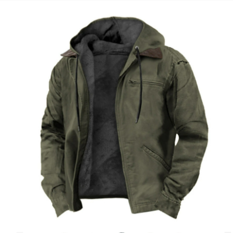 Klassieke jas met capuchon voor heren – Warm