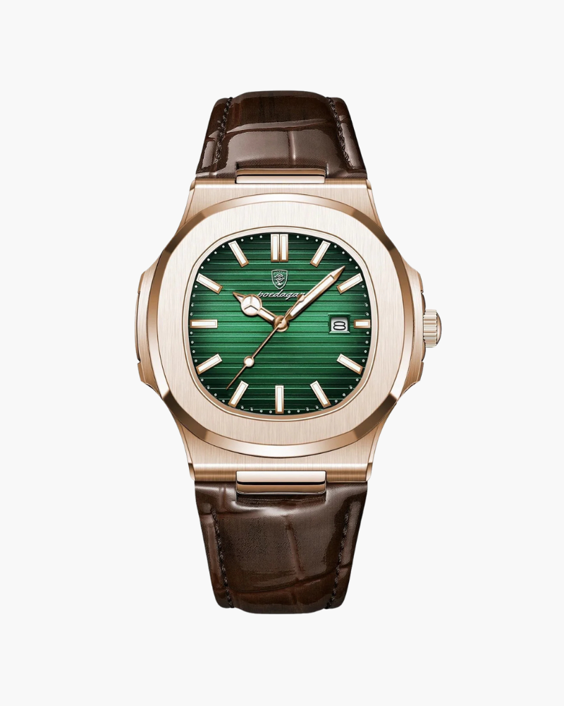 Herenhorloge met echte leren band