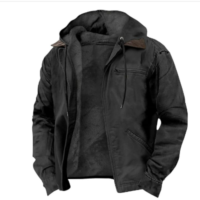 Klassieke jas met capuchon voor heren – Warm