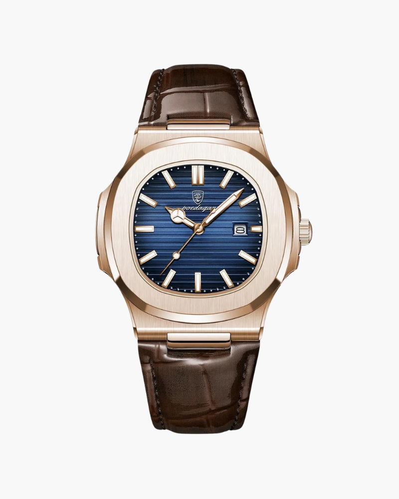 Herenhorloge met echte leren band