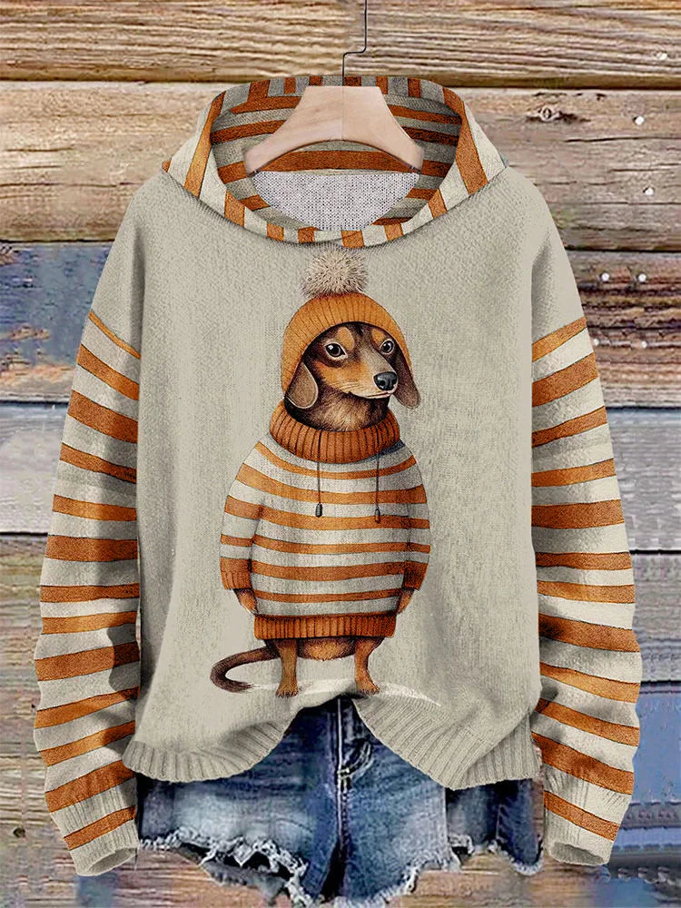 Hoodie voor Dames – Met Hond en Capuchon