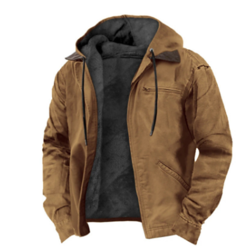 Klassieke jas met capuchon voor heren – Warm