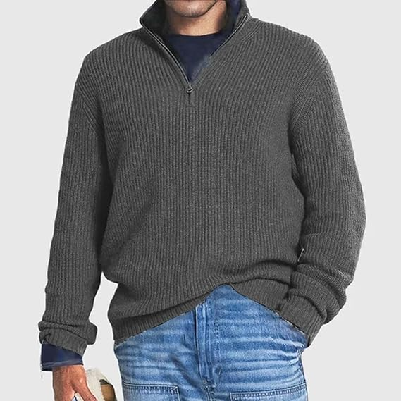 Lange Heren Zipper Trui – Warm