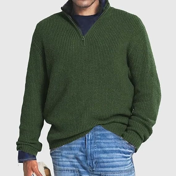 Lange Heren Zipper Trui – Warm