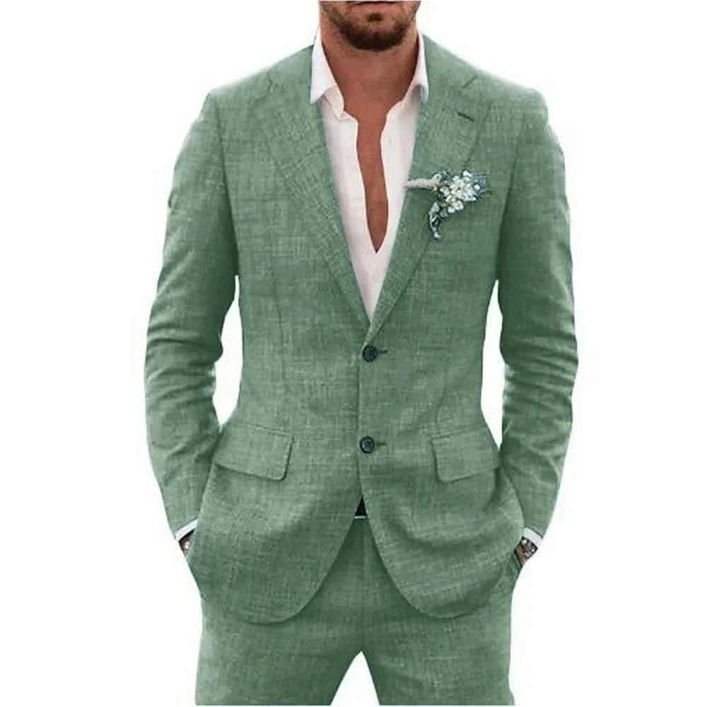 Heren Zomerpak – Slim Fit Tweedelig Kostuum