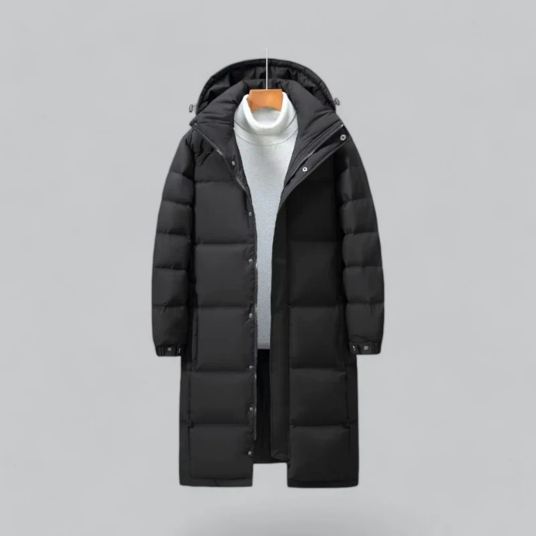 Lange Gewatteerde Winterjas met Capuchon – Warm Model