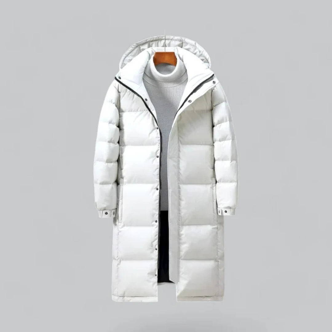 Lange Gewatteerde Winterjas met Capuchon – Warm Model