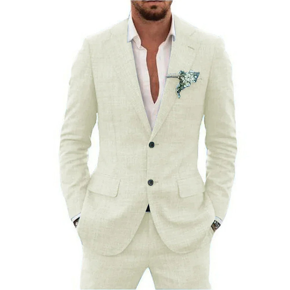 Heren Zomerpak – Slim Fit Tweedelig Kostuum