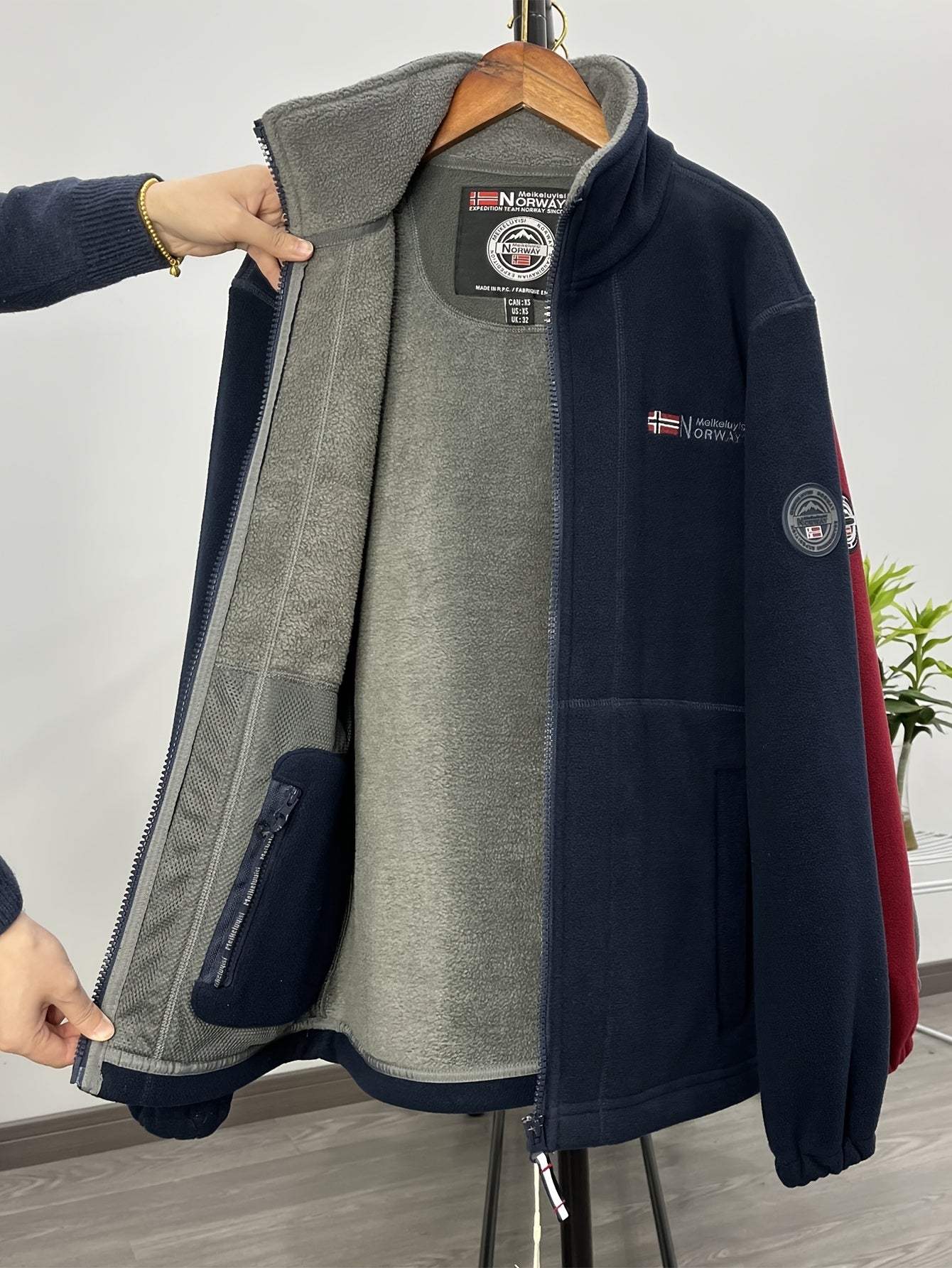Outdoor Fleece Jack voor Heren – Met Hoge Kraag