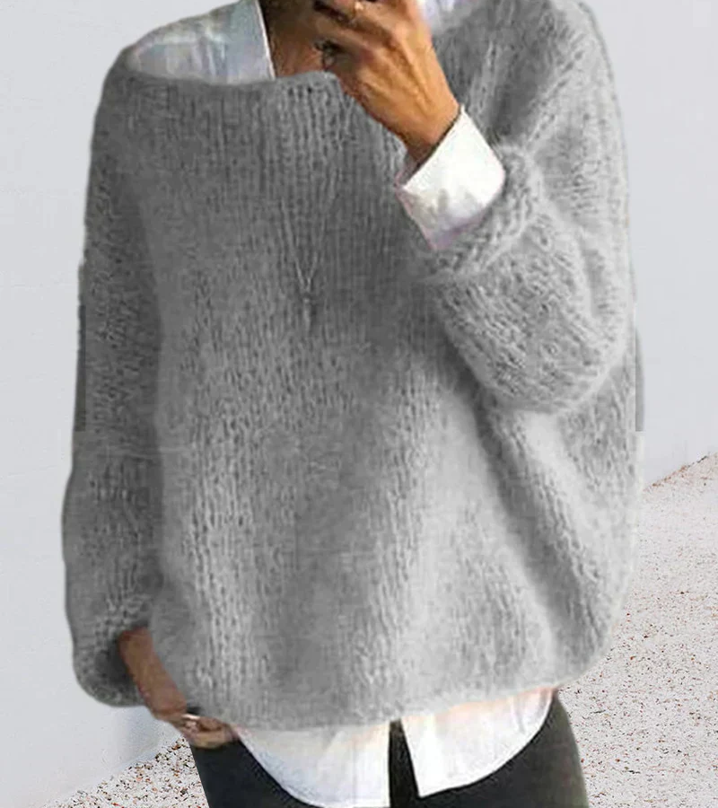 Dames Oversized Gebreide Trui – Los vallend en Zacht