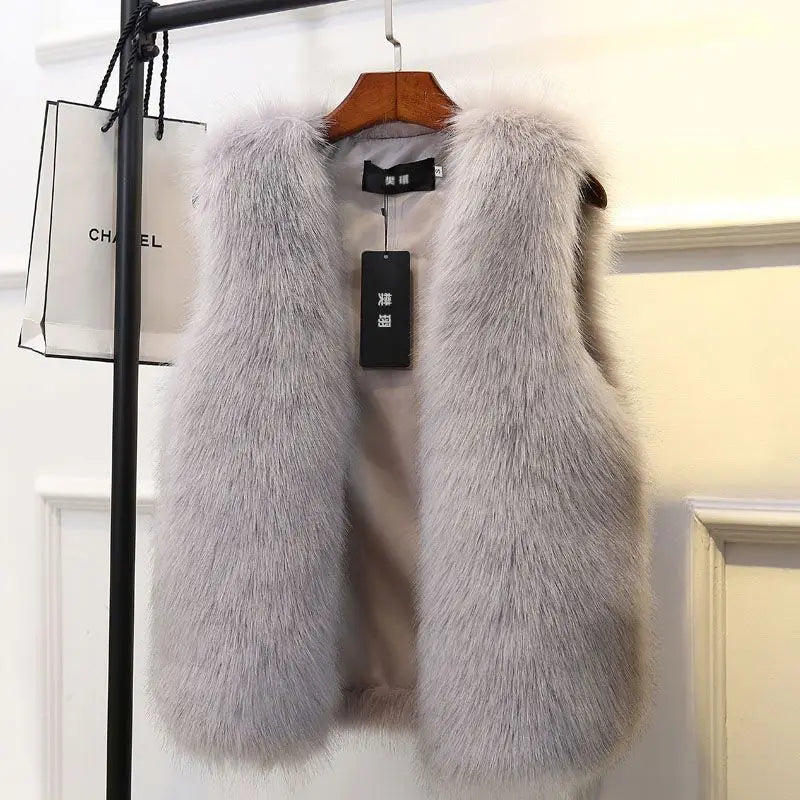 Dames Weste met Imitatiebont – Geschikt voor Herfst en Winter