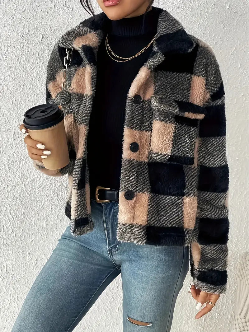 Teddyjas voor Dames – Geruit en Zacht Model