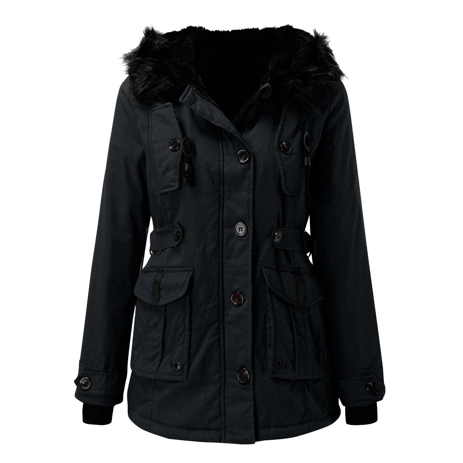 Dames Winterparka met Kunstbontkraag – Warme Outdoorjas voor Koude Dagen