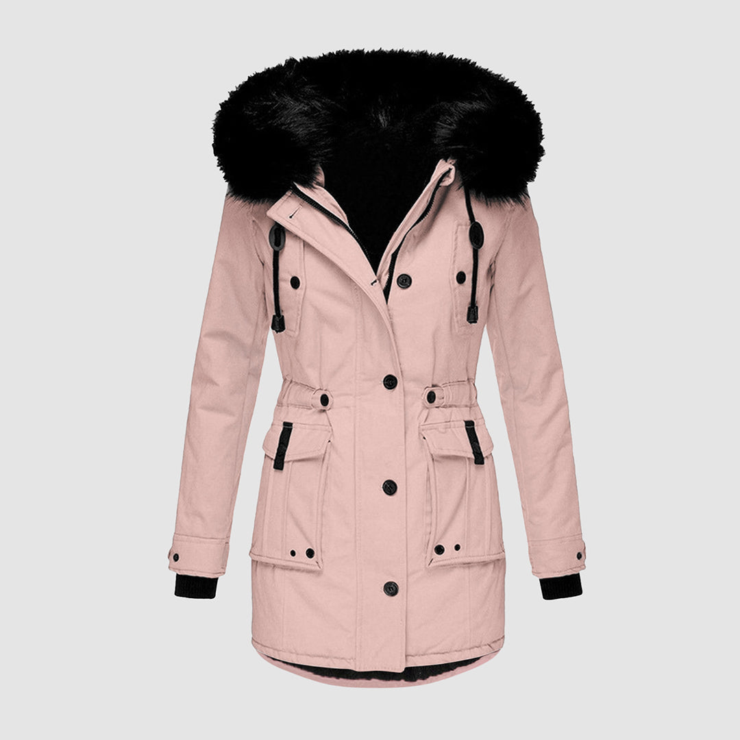 Dames Parka met Zwarte Imitatiebont