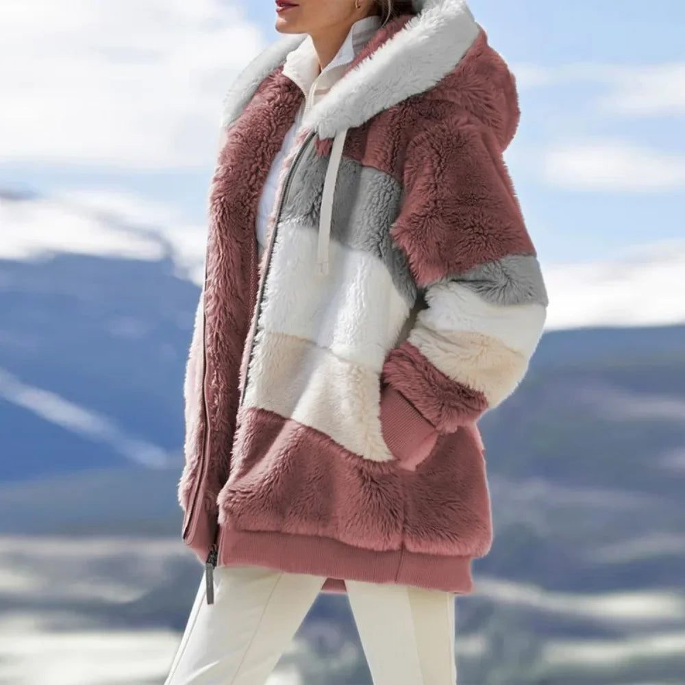 Dames Fleece Jas – Met Capuchon
