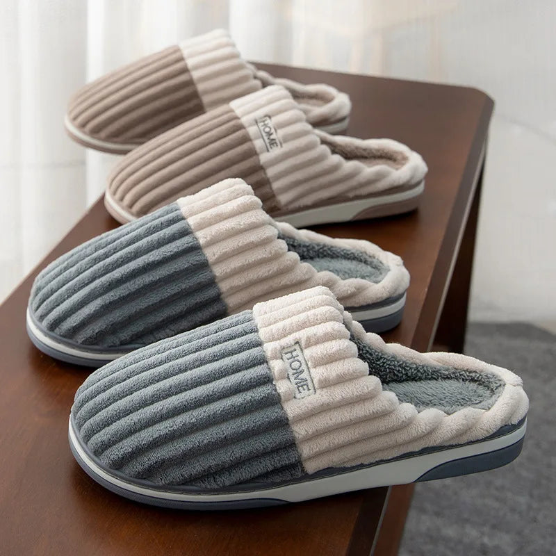 Heren Pantoffels – Gestreept Wintermodel
