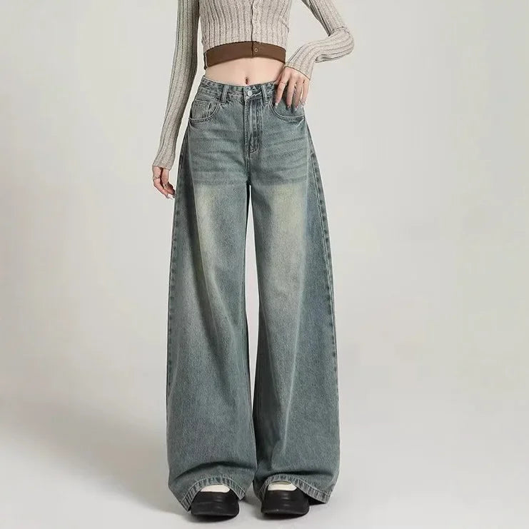 Dames Stijlvolle Baggy Jeans – Hoge Taille