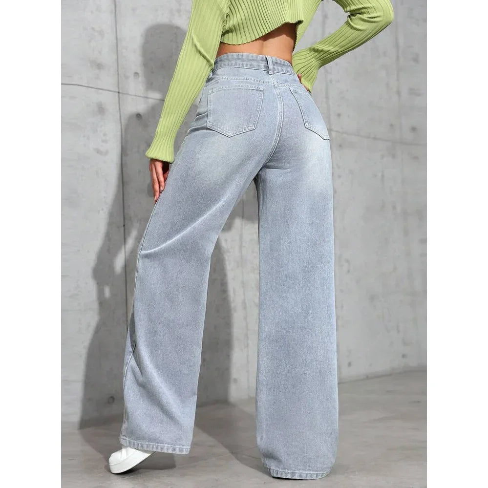 Baggy Jeans voor Dames met Hoge Taille